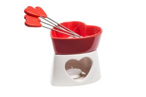 Chocolate fondue - heart shaped RED