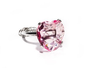 Diamond key ring HEART - pink