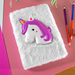 Notebook squishy UNICORN with furry